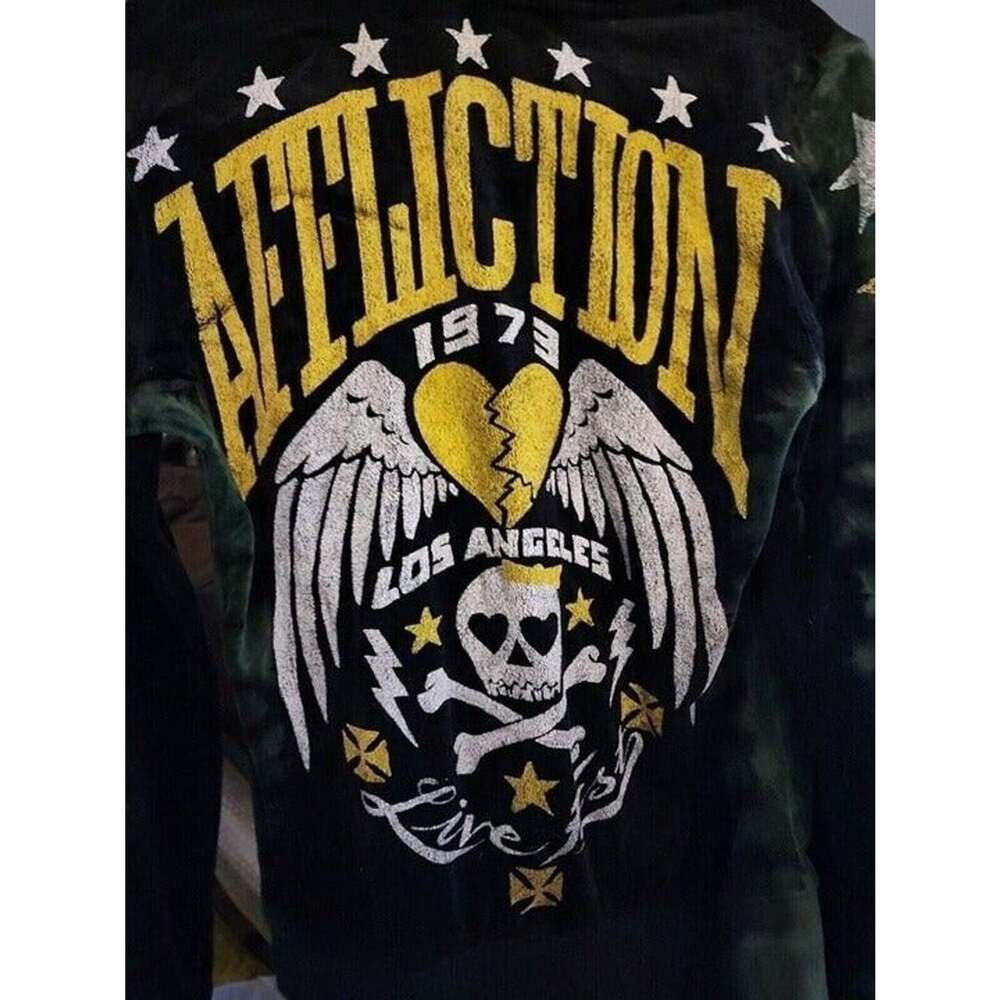 Vintage Rare Affliction Velour Track Jacket Large BBB